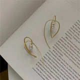 Metal Irregular Pearl Earrings European And American Style Personality