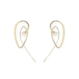Metal Irregular Pearl Earrings European And American Style Personality