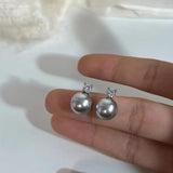 Grey Zircon Pearl Earrings Classic Brincos