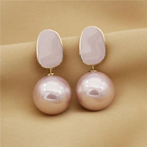 Gray Pearl Statement Earrings for Women