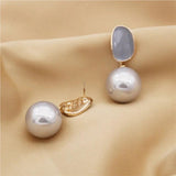 Gray Pearl Statement Earrings for Women