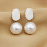Gray Pearl Statement Earrings for Women