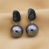 Gray Pearl Statement Earrings for Women