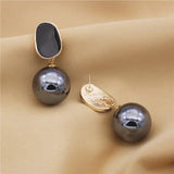 Gray Pearl Statement Earrings for Women