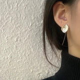Metal Freshwater Pearl Earrings European And American Style Personality