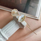 Metal Freshwater Pearl Earrings European And American Style Personality