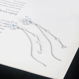 Flower Pearl Tassel Earrings, Cold and Versatile Long Earrings