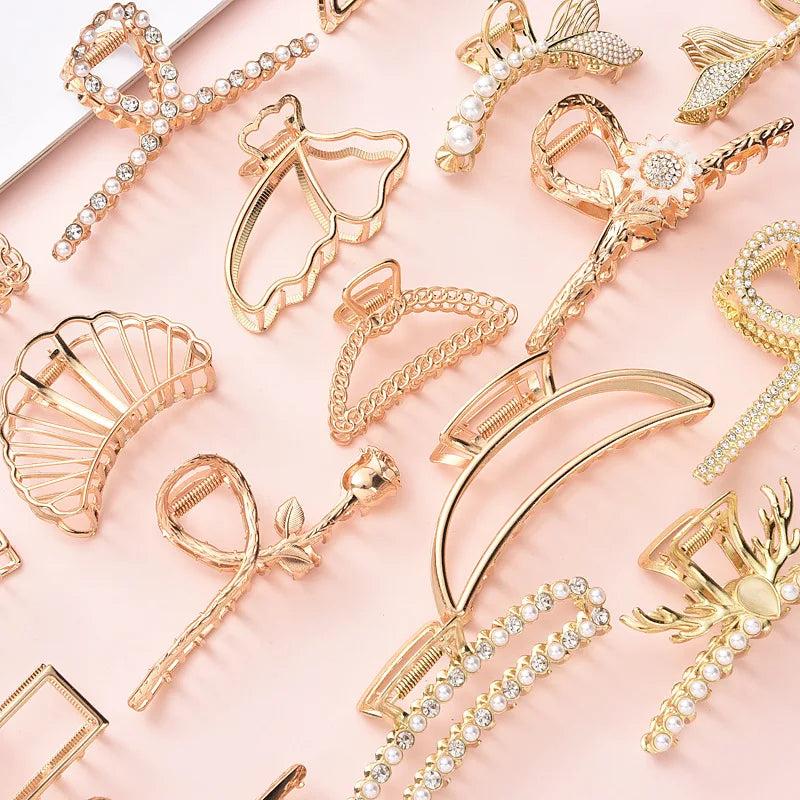 Alloy Geometric Large Hairpin Barrettes for Women Girls