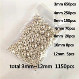 3-12mm Mix Size 1150pcs Pearl Beads for Needlework & Jewelry Making