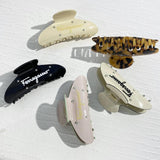 Crystal Large Size Hair Claw Acetate Letter Women Hairpins Barrette Hair Clip