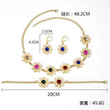 Boho Sunflower Crystal Jewelry Set for Women