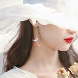 Sweet Cat Rabbit Stud Earrings For Women Flower Star Heart Pearl Tassel Dangle