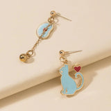 Sweet Cat Rabbit Stud Earrings For Women Flower Star Heart Pearl Tassel Dangle
