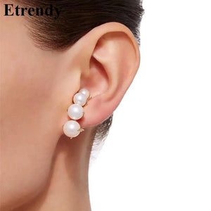 Pearl Ear Cuffs Pendientes Jewelry Brincos