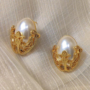 925 Silver Needle Vintage Simulated Pearl Earrings Wedding Accessories