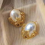 925 Silver Needle Vintage Simulated Pearl Earrings Wedding Accessories
