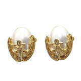 925 Silver Needle Vintage Simulated Pearl Earrings Wedding Accessories