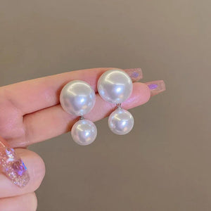 925 Silver Needle Pearl Earrings for Women Lady French Wedding Jewelry