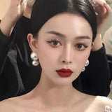 925 Silver Needle Pearl Earrings for Women Lady French Wedding Jewelry
