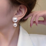 925 Silver Needle Pearl Earrings for Women Lady French Wedding Jewelry