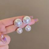 925 Silver Needle Pearl Earrings for Women Lady French Wedding Jewelry