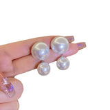 925 Silver Needle Pearl Earrings for Women Lady French Wedding Jewelry