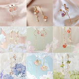 Asymmetric Butterfly Pearl Earrings Round Tassel Wings Jewelry
