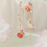 Asymmetric Butterfly Pearl Earrings Round Tassel Wings Jewelry