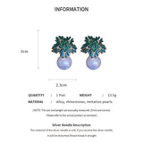 Zircon Crystal Snowflake Stud Earrings for Party Wedding
