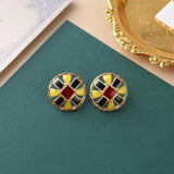 Colorful Pearl Zircon Metal Ear Studs for Women Party Jewelry