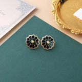 Colorful Pearl Zircon Metal Ear Studs for Women Party Jewelry
