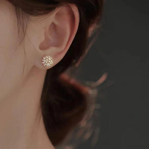 Mini Pearl Zircon Fireworks Earrings for Girls' Party
