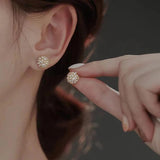 Mini Pearl Zircon Fireworks Earrings for Girls' Party