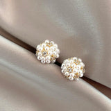 Mini Pearl Zircon Fireworks Earrings for Girls' Party