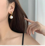 Baroque Pearl Earrings Titanium Steel Sweet Wedding Accessories