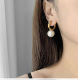 Baroque Pearl Earrings Titanium Steel Sweet Wedding Accessories