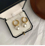 Baroque Pearl Earrings Titanium Steel Sweet Wedding Accessories