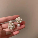 Double Side Shell Pearl Stud Earrings Ear Jewelry