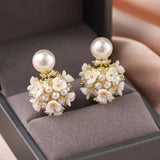 Double Side Shell Pearl Stud Earrings Ear Jewelry
