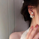 Double Side Shell Pearl Stud Earrings Ear Jewelry