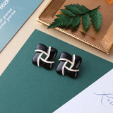 Enamel Dripping Zircon Pearl Metal Ear Studs
