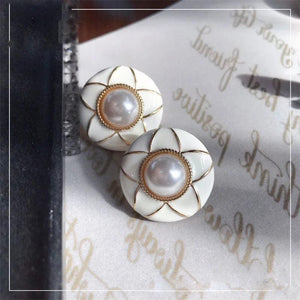 Vintage Enamel Stud Earrings Geometric Fashion Jewelry for Women