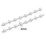 2m Pearl Bead Necklace Chains Bulk Metal Copper Link Chains for Diy Bracelets