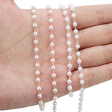2m Pearl Bead Necklace Chains Bulk Metal Copper Link Chains for Diy Bracelets