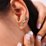 Zircon Pearl Butterfly Stud Earrings Women's Jewelry Stainless Steel