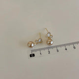 Korea Pearl Cat's Eye Stone Butterfly Ear Stud Earrings