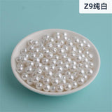 White/Pearl Round Plastic Pearl Beads 3-12mm Straight Holes Jewelry Making