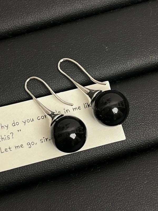 Pearl Crystal Round Ball Earrings for Women Girls