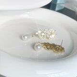 AAA CZ Long Pearl Earring for Women Wedding