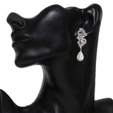 AAA CZ Long Pearl Earring for Women Wedding